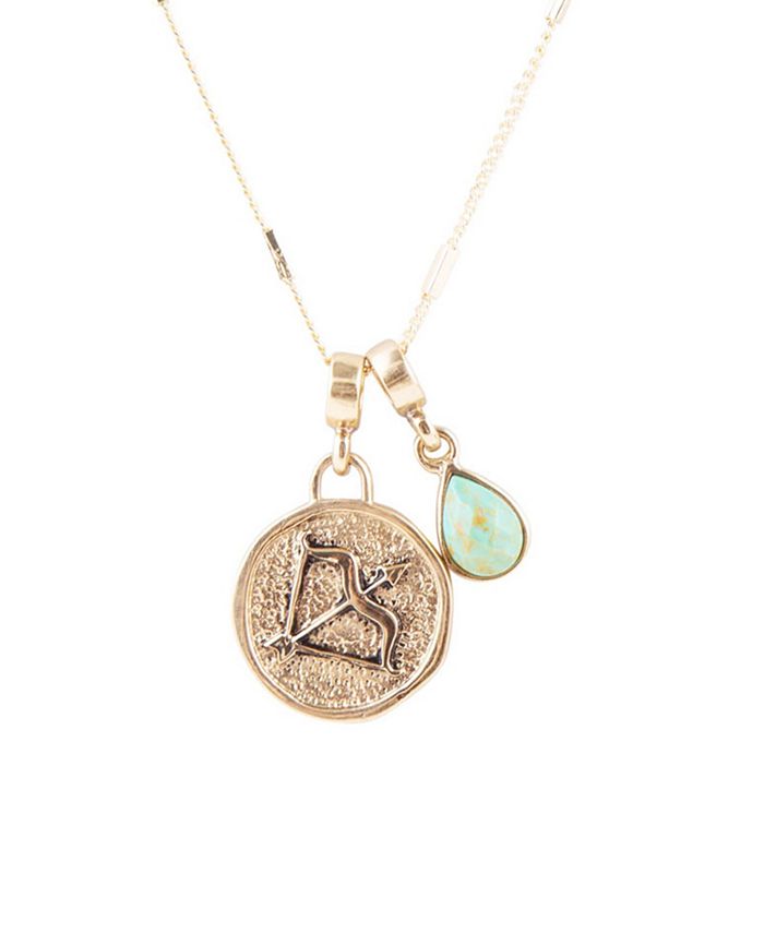 Barse Zodiac Coin Genuine Teardrop Charm Necklace Macy s
