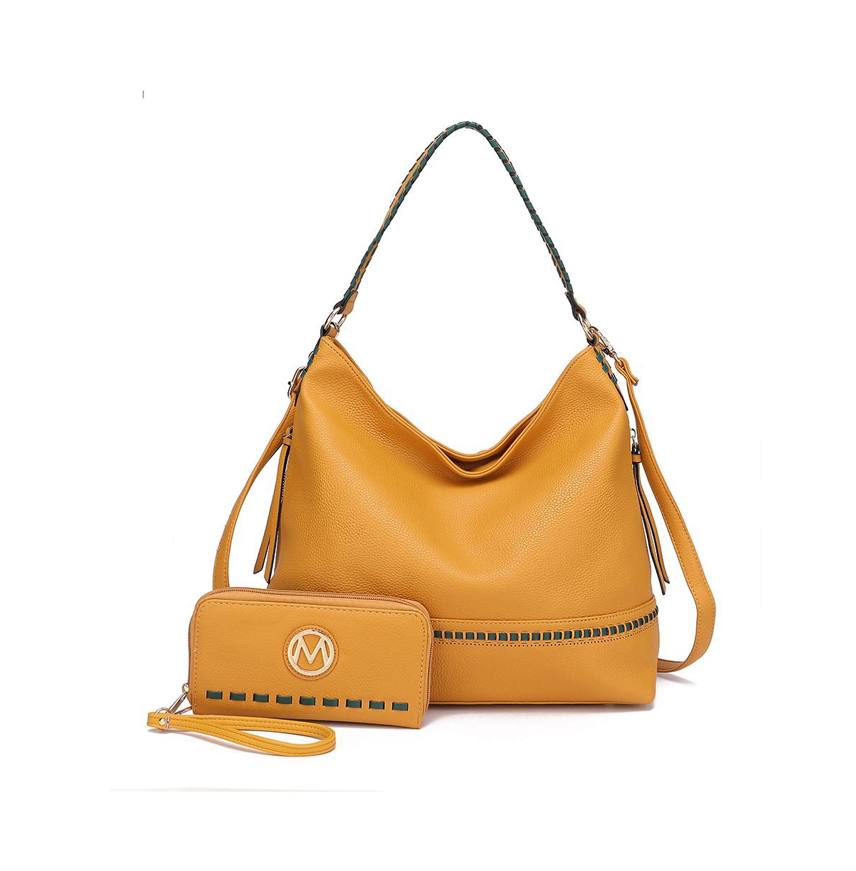 Blake 2Pcs Women's Shoulder bag with Wallet by Mia K - Yellow