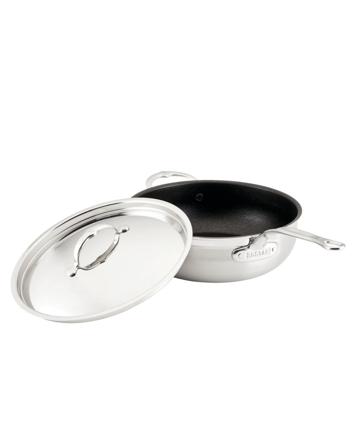 Hestan Probond Clad Stainless Steel 5-quart Covered Essential Pan With Helper Handle In Silver