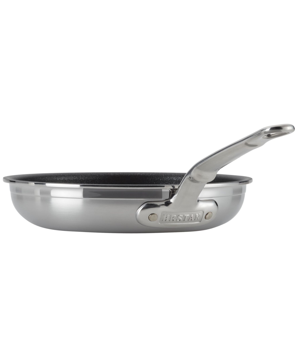 Shop Hestan Probond Clad Stainless Steel With Titum Nonstick 8.5" Open Skillet In Silver