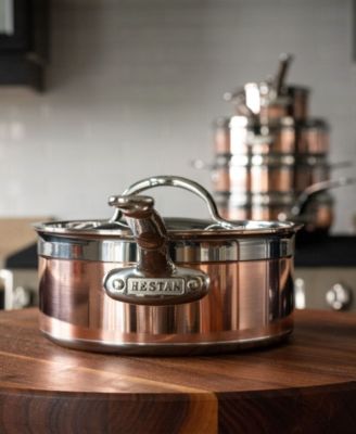 CopperBond Copper Induction 4-Quart Covered Saucepan with Helper Handle