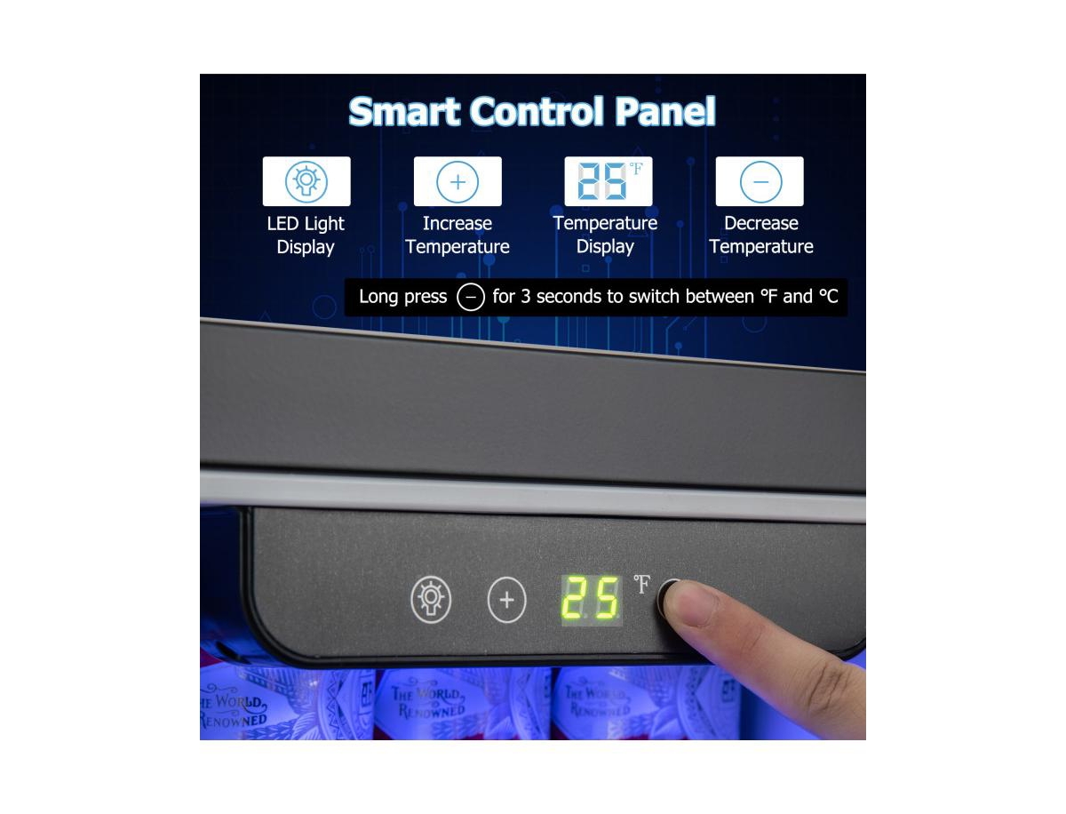 Compact Refrigerator with Adjustable Thermostat and Stainless Steel Door - Silver-Black