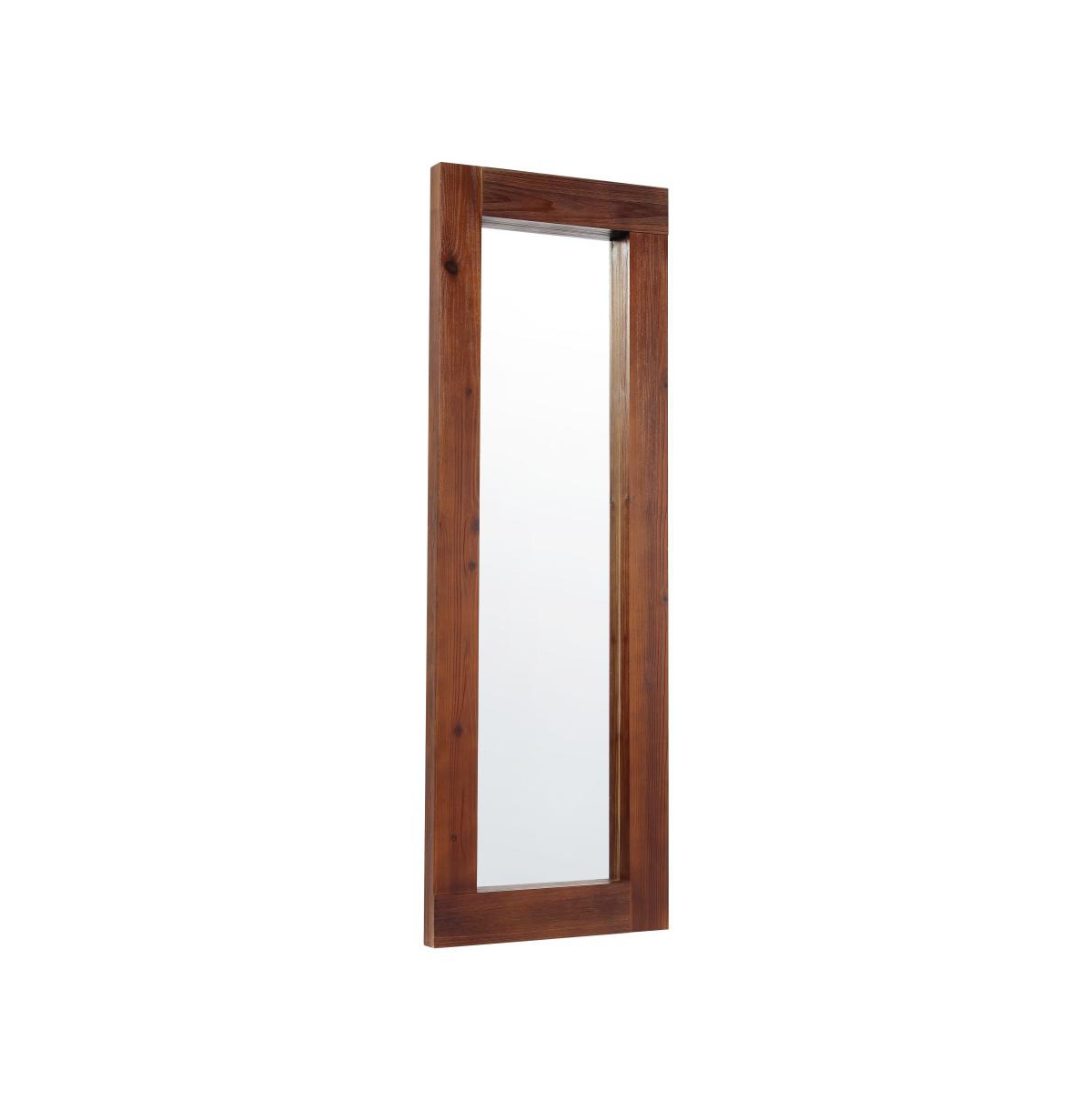 Rectangle Wall Mirror, Full Floor Length Mirror With Solid Wood Frame For Living Room, Entry Way, Bedroom - Dark brown
