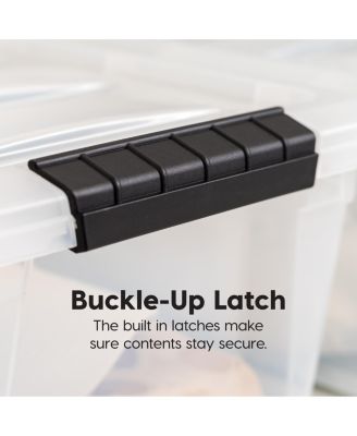 12.95qt Clear View Plastic Storage Bin with Lid and Secure Latching Buckles