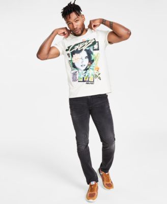 Guess Mens Collage T Shirt Slim Fit Tapered Jeans In Idaho