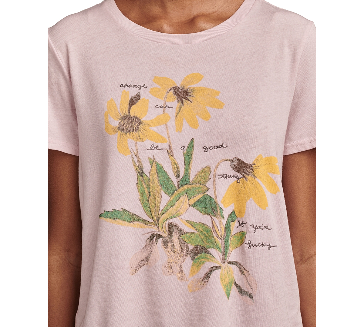 Shop Lucky Brand Women's Change Is Good Floral-graphic T-shirt In Fairy Tale
