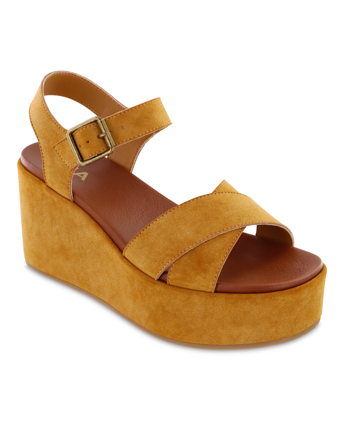 Shop Mia Women's Renay Platform Wedge Sandals In Tan