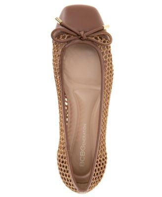 Women's Hartly Woven Raffia Square Toe Ballet Flats
