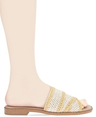 Women's Lileen Slip-On Woven Raffia Flat Sandals