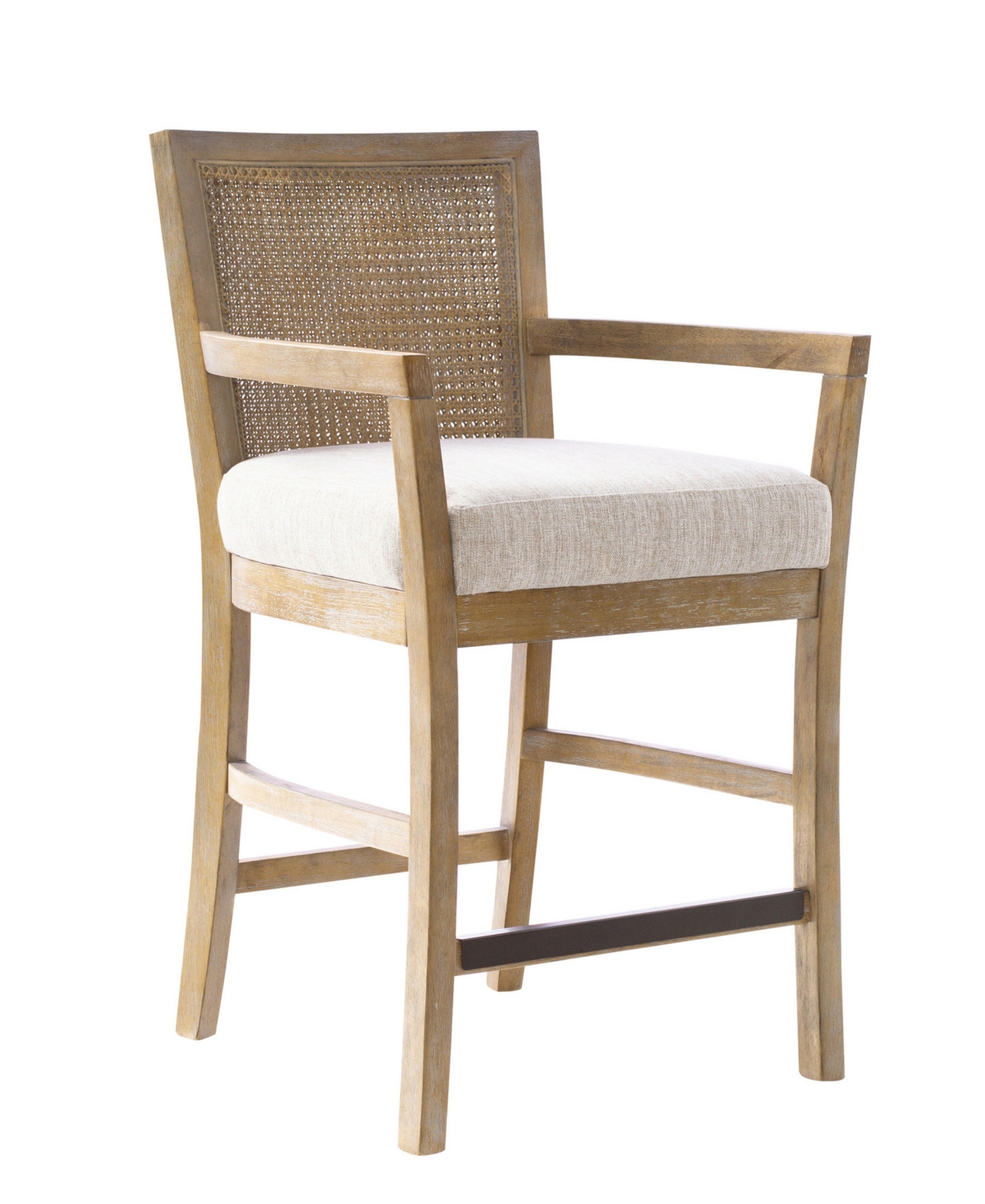 Shop Madison Park Diedra 23" Solid Wood Cane Back Counter Stool In Cream,natural