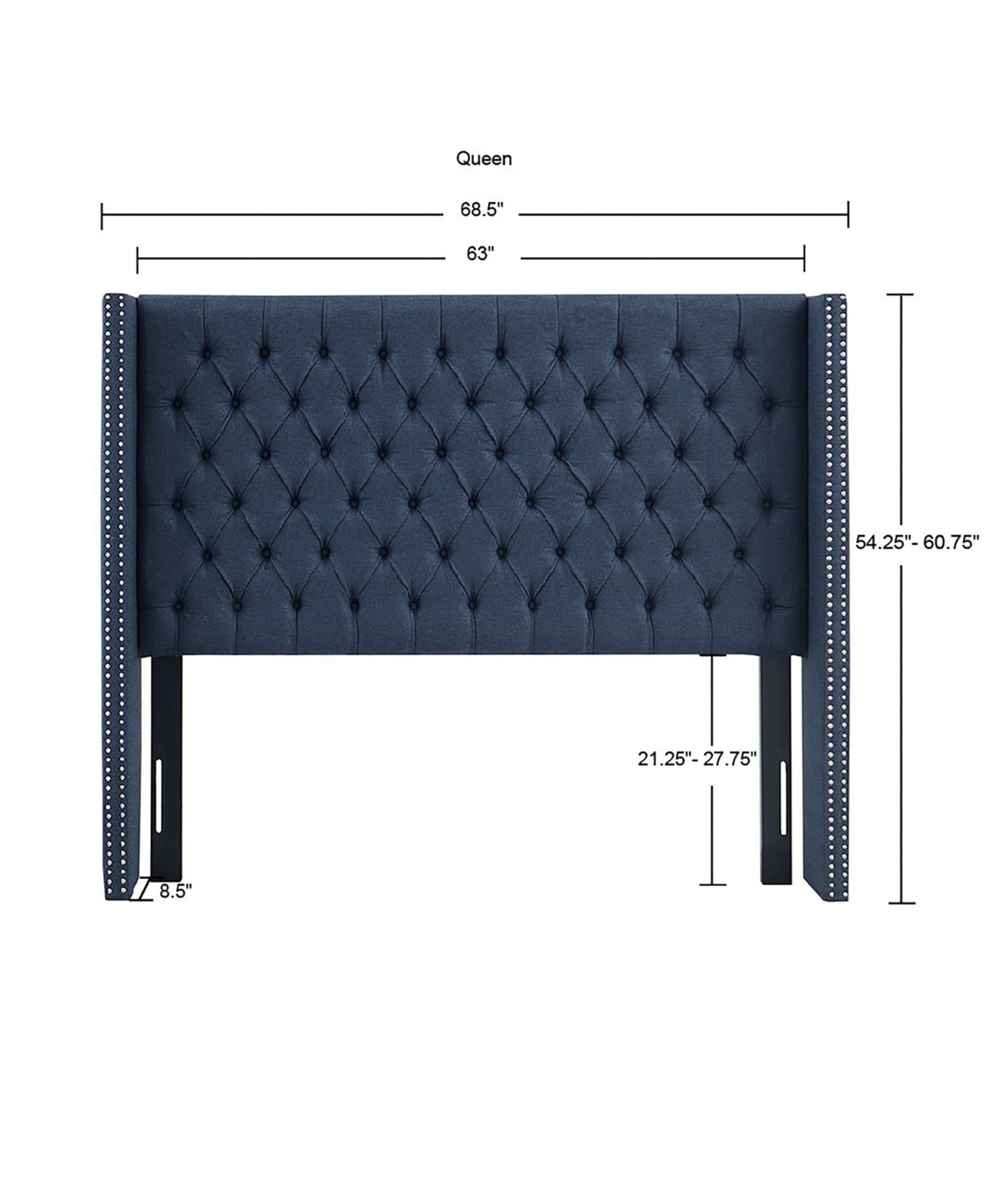 Shop Madison Park Amelia 68.5" Fabric Upholstery Headboard In Navy