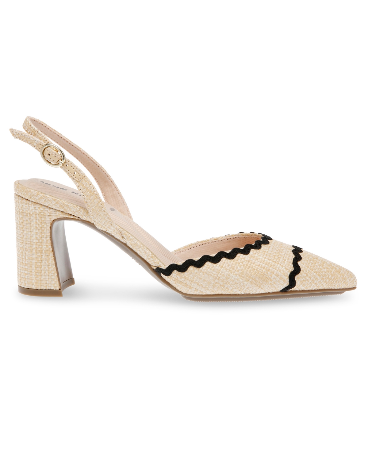 Anne Klein Women's Brandi Pointed Toe Dress Pumps - Black Raffia