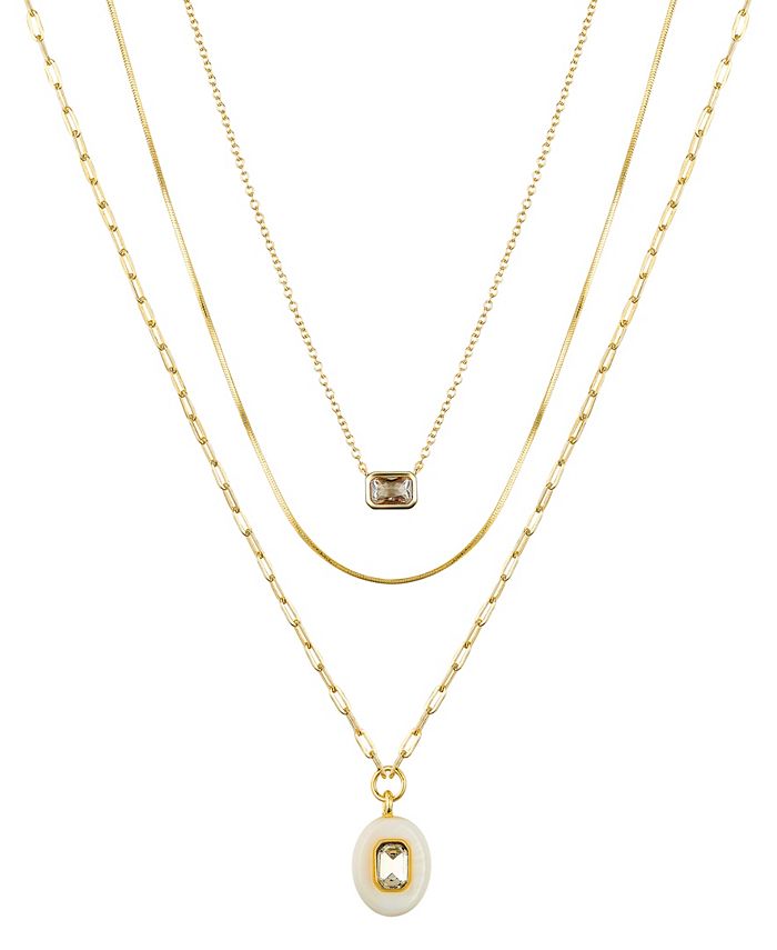 Unwritten Crystal and Mother of Pearl Pendant Necklace Set Macy s