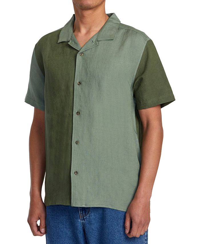 Camicia Uomo RVCA Oxford A Maniche Corte - Botttoni E Colletto Button Down