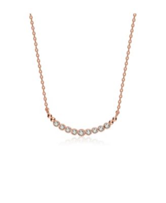 Sterling Silver Cubic Zirconia Bezel-Set Necklace