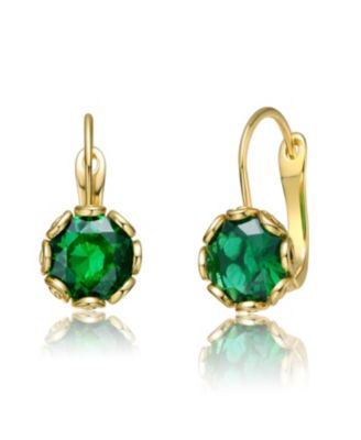 Modern Cubic Zirconia Solitaire Shimmering Drop Earrings - Green 38$
