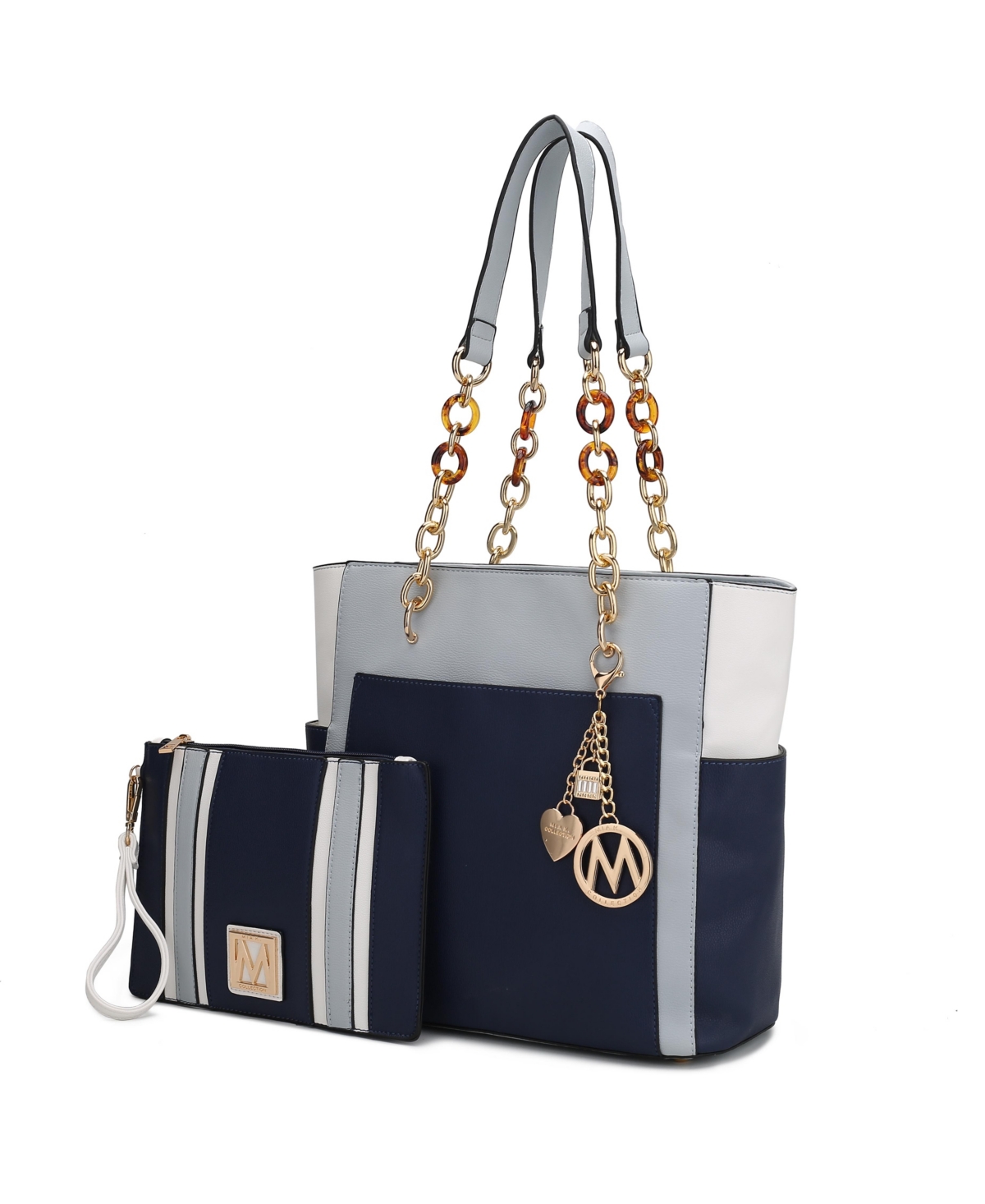 Mkf Collection Rochelle Color Block Tote Bag with Wristlet by Mia K