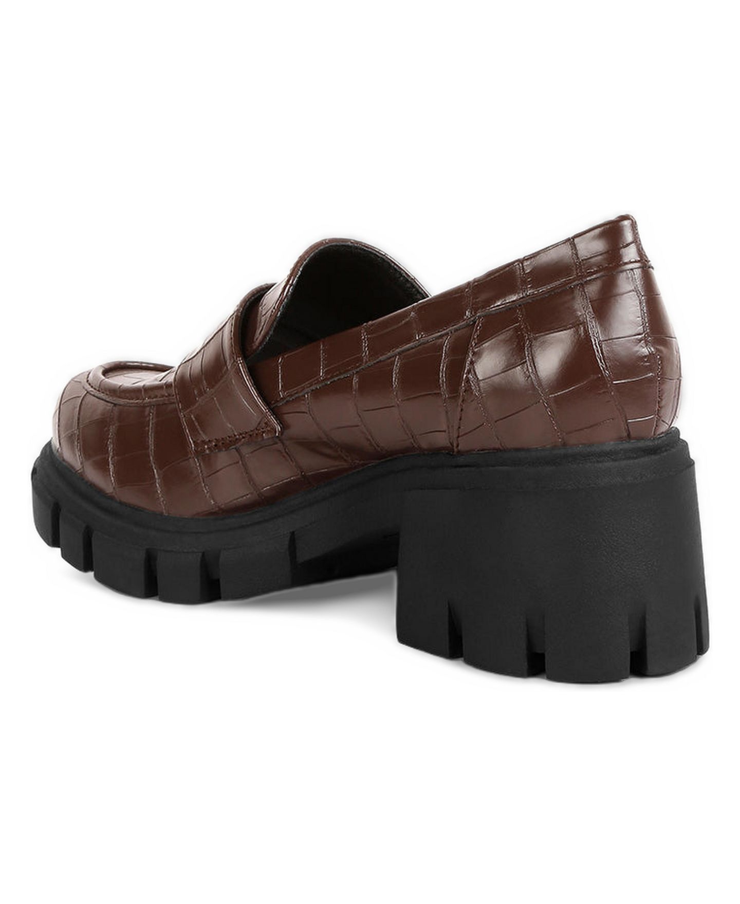 Женские туфли London Rag Women benz chunky block heel, цвет: Коричневая искусственная кожа — фото 3