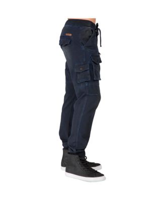 Level 7 Men's Premium Knit Denim Jogger Jeans Indigo Vintage