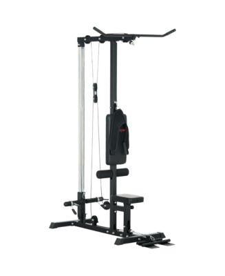 Soozier Cable Machine Lat Pull Down Machines with Flip-Up Footplate ...