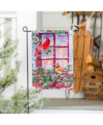 Cardinals in the Window Garden Suede Flag
