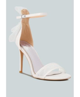 Delancy Bow Detail Lace Stiletto Sandals