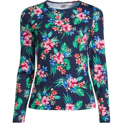 Women's Crew Neck Long Sleeve Rash Guard UPF 50 Sun Protection Swim Tee