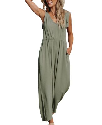 Jumpsuit with bow tie on sale