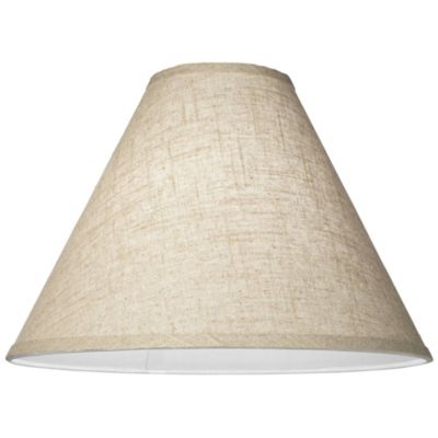 Fine Burlap Large Empire Lamp Shade 5" Top x 15" Bottom x 11.5" High x 10.5" Slant (Spider) Replacement with Harp and Finial
