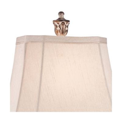 Traditional Country Cottage Table Lamp 25" High Antique Gold Leaves Petite Vase Off White Rectangular Shade Decor for Living Room Bedroom House Bedside Nightstand Home Office - Regency Hill