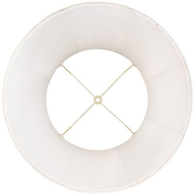 Set of 2 Pleated Drum Lamp Shades Cream Large 12" Top x 18" Bottom x 18" High Spider with Replacement Harp and Finial