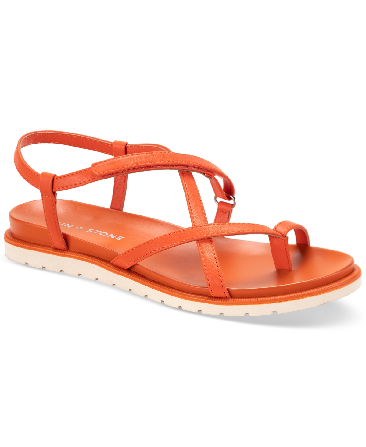 Sun + Stone Women's Juune Toe Loop Strappy Flat Sandals, Created for Macy's