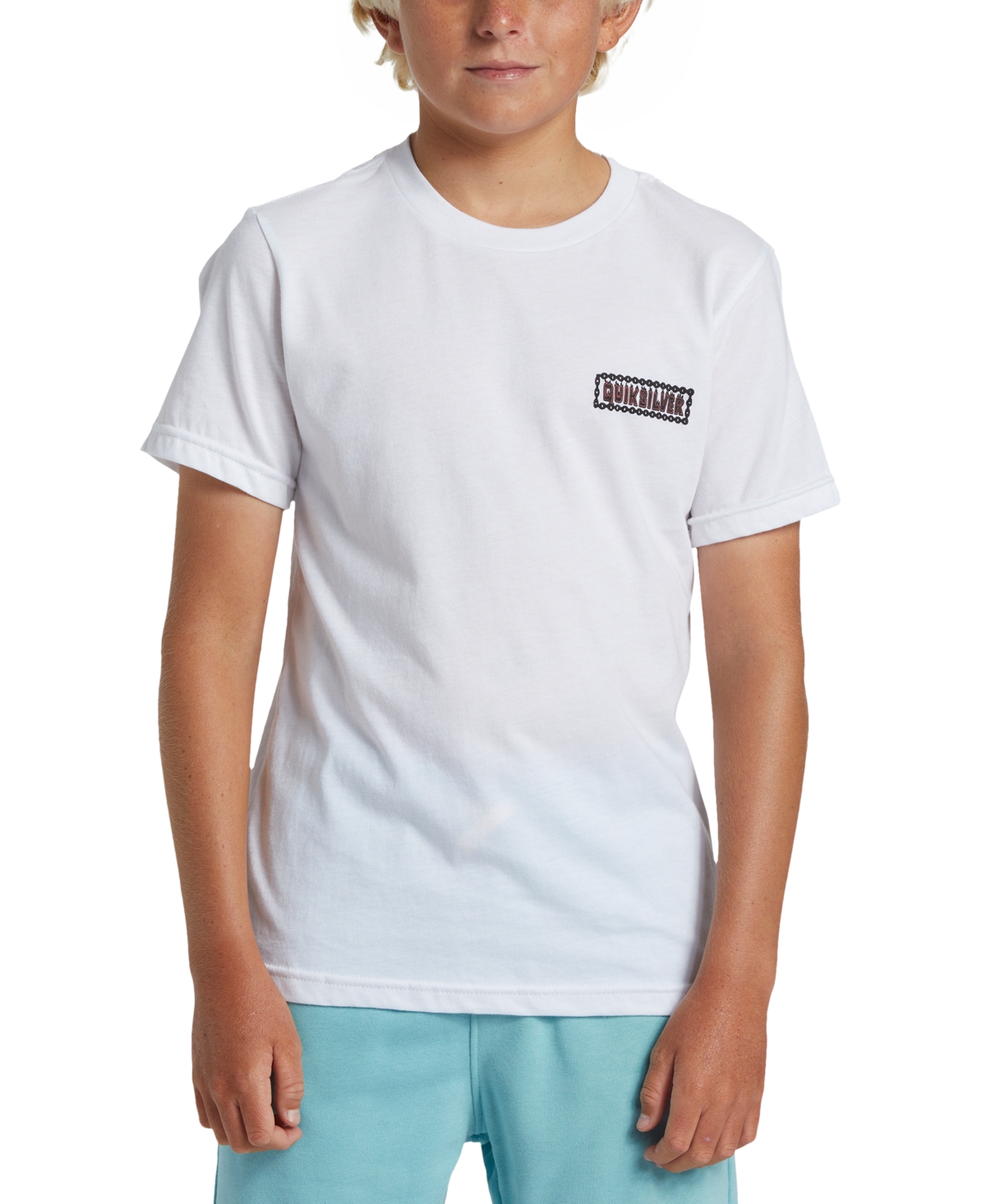 Shop Quiksilver Big Boys Marooned Island-print T-shirt In White