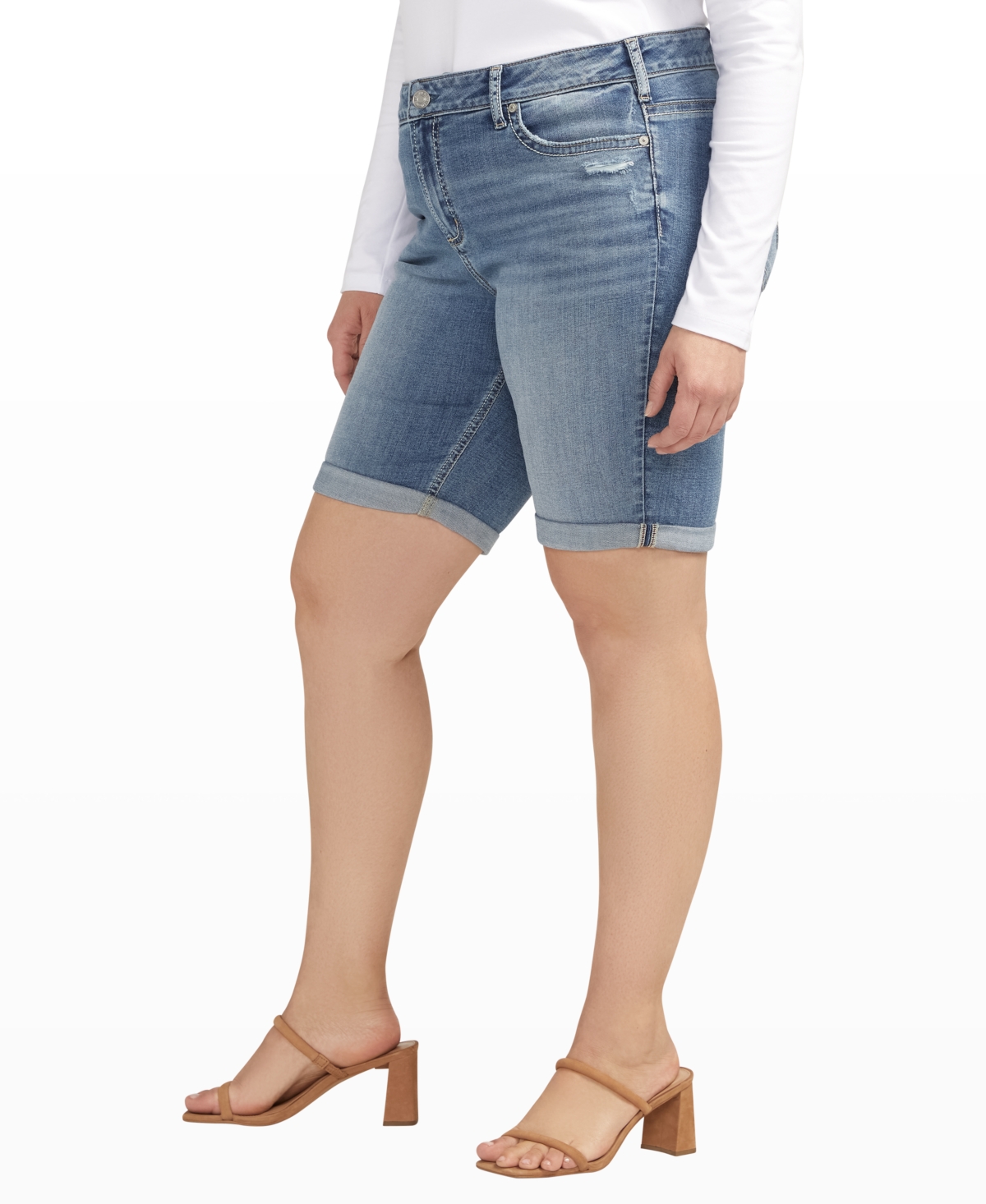 Silver Jeans Co. Plus Size Elyse Mid Rise Comfort Fit Bermuda