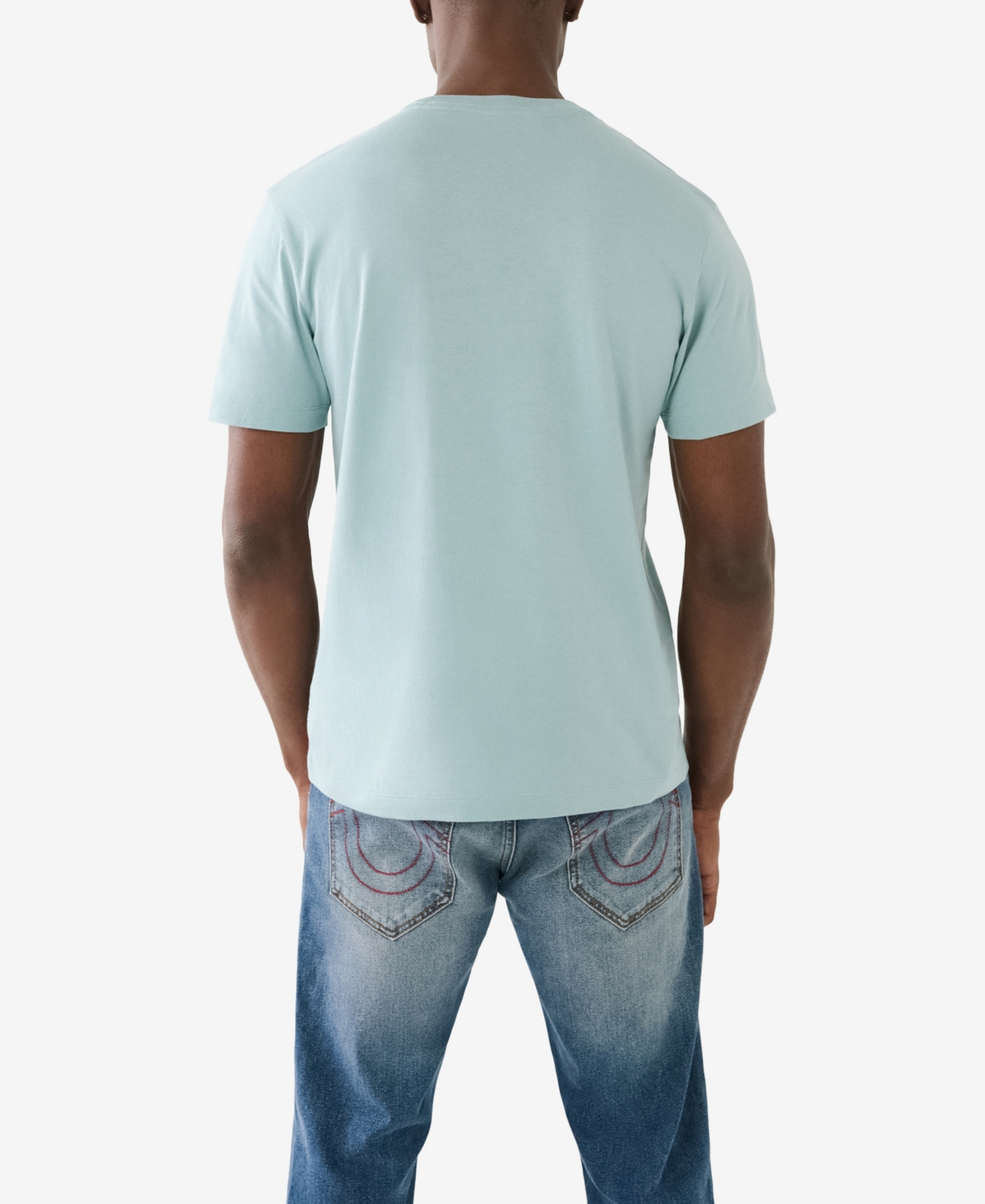 Shop True Religion Men's Short Sleeve Buddha Hitch T-shirt In Dusty Blue