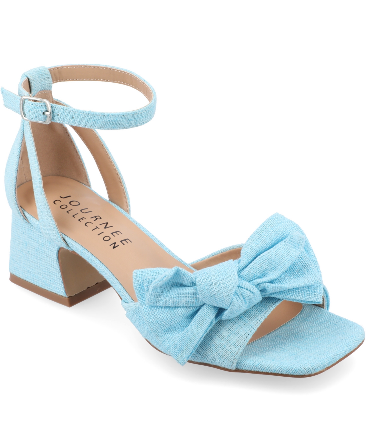 Shop Journee Collection Women's Zevi Block Heel Dress Sandals In Blue