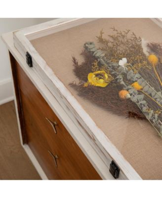 Wood Shadow Box Display Case - Solid Wood With Acrylic Window - Security Latch - For Mementos And Keepsakes