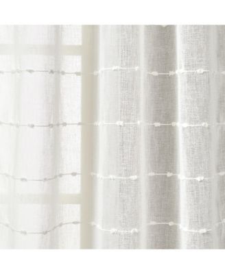 Lush Decor Farmhouse Textured Back Tab/Rod Pocket Sheer Window Curtain ...