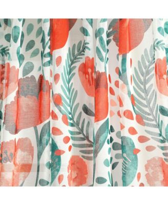 Poppy Garden Sheer Window Curtain Panels Multi 52X84 Set