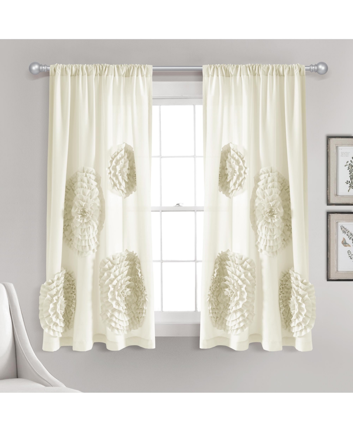 Serena Window Curtain Panel - Ivory