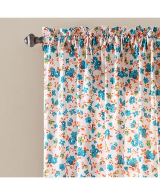 Emily Boho Stripe Window Curtain Panels Turquoise 42X84+2 Set