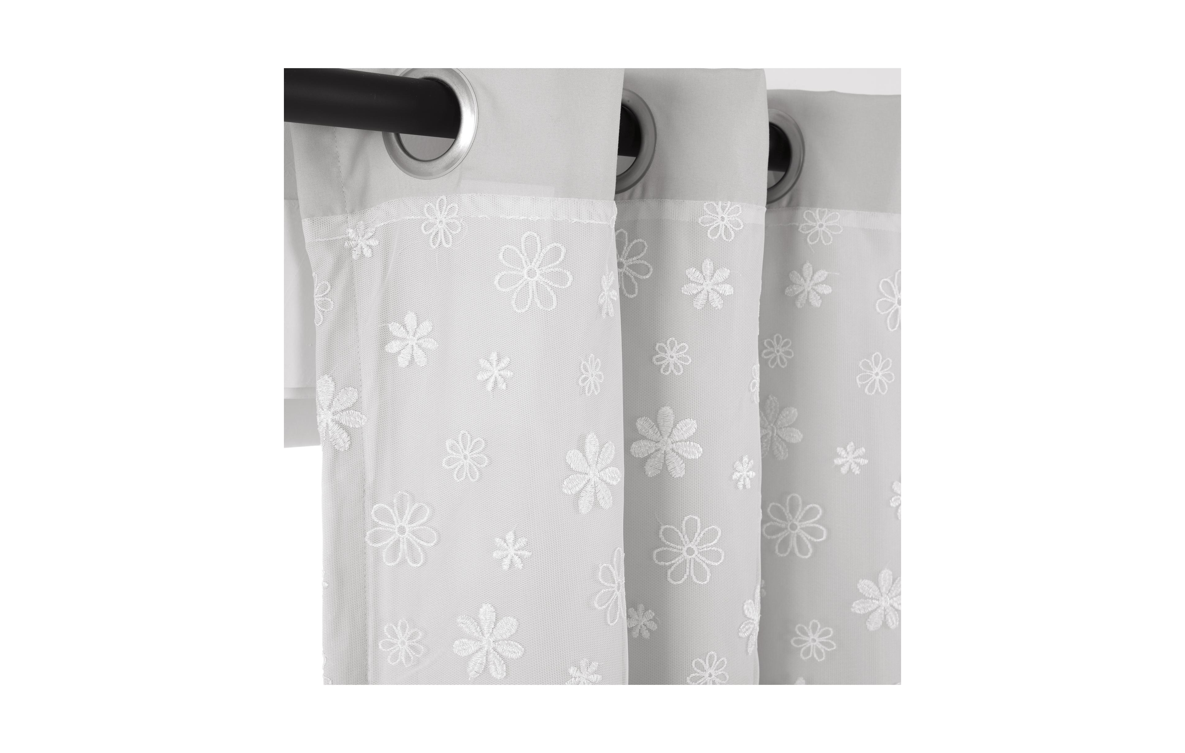 Dylin Flower Embroidery Window Curtain Panel