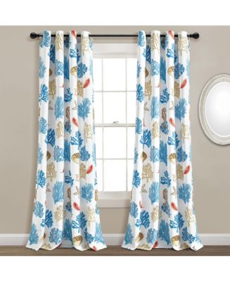 Coastal Reef Feather Light Filtering Grommet Window Curtain Panels - Macy's