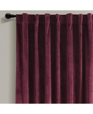 Prima Velvet Solid Light Filtering Back Tab/Rod Pocket Window Curtain Panels