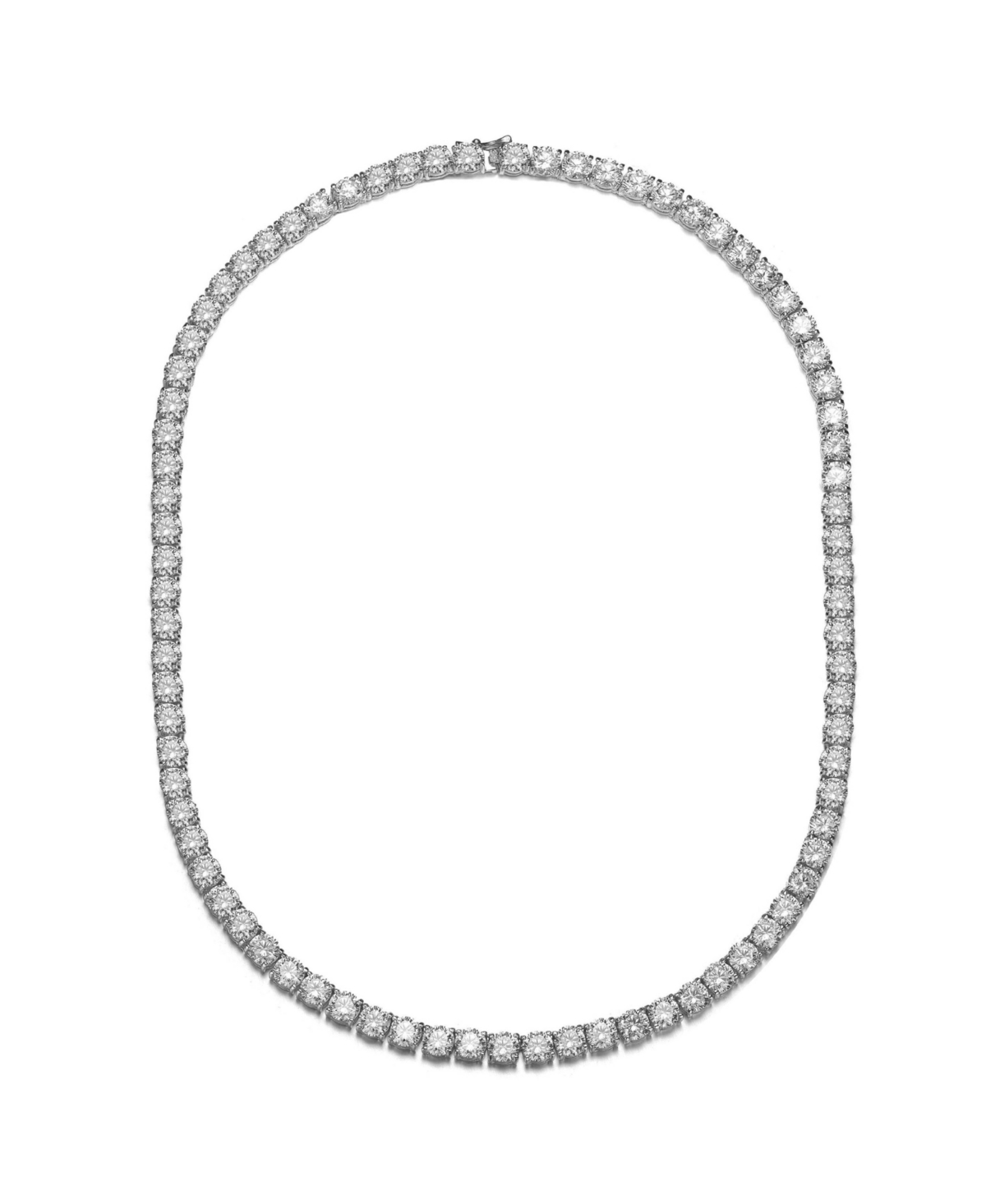Classic 4mm Clear Round Cubic Zirconia Tennis Necklace - White