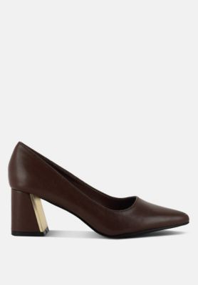 Women's Casey Metallic Detail Block Heel Pumps