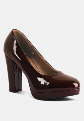 Womens Dixie Patent Faux Leather Pump Sandals