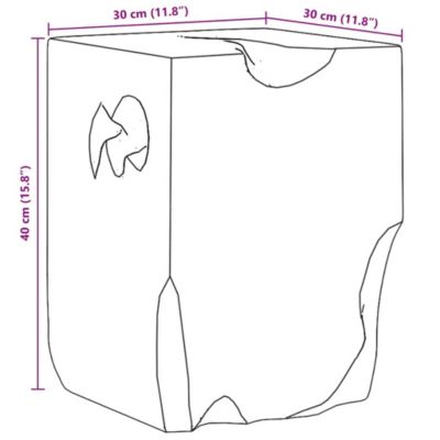 Stool Brown Solid teak wood Medium-sized Statement Piece Stool