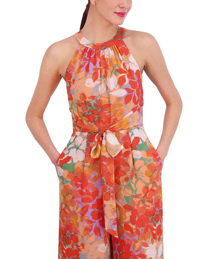 Vince camuto floral chiffon jumpsuit outlet