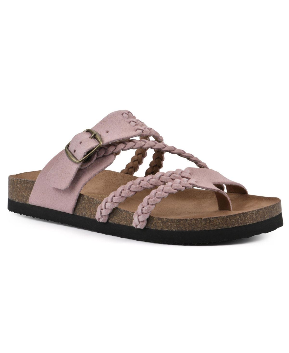 White Mountain Women's Hayleigh Footbed Sandals In Blush Leather